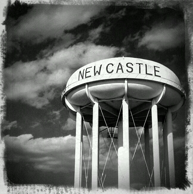 A water tower in New Castle, Indiana. ©2010