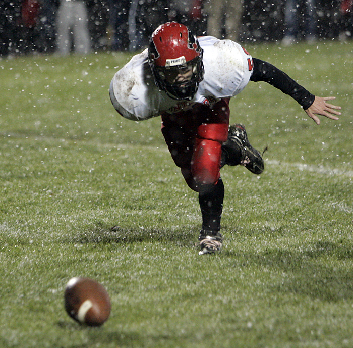 A Knightstown player chases a loose ball Friday night.(C-T photo Max Gersh) ©2010