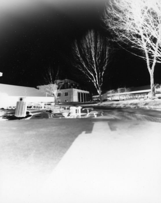Black and white 4x5 image shot on photo print paper in a pinhole camera. ©2011 Max Gersh