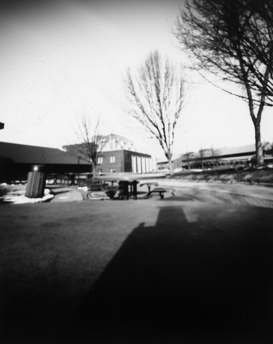 Black and white 4x5 image shot on photo print paper in a pinhole camera. ©2011 Max Gersh