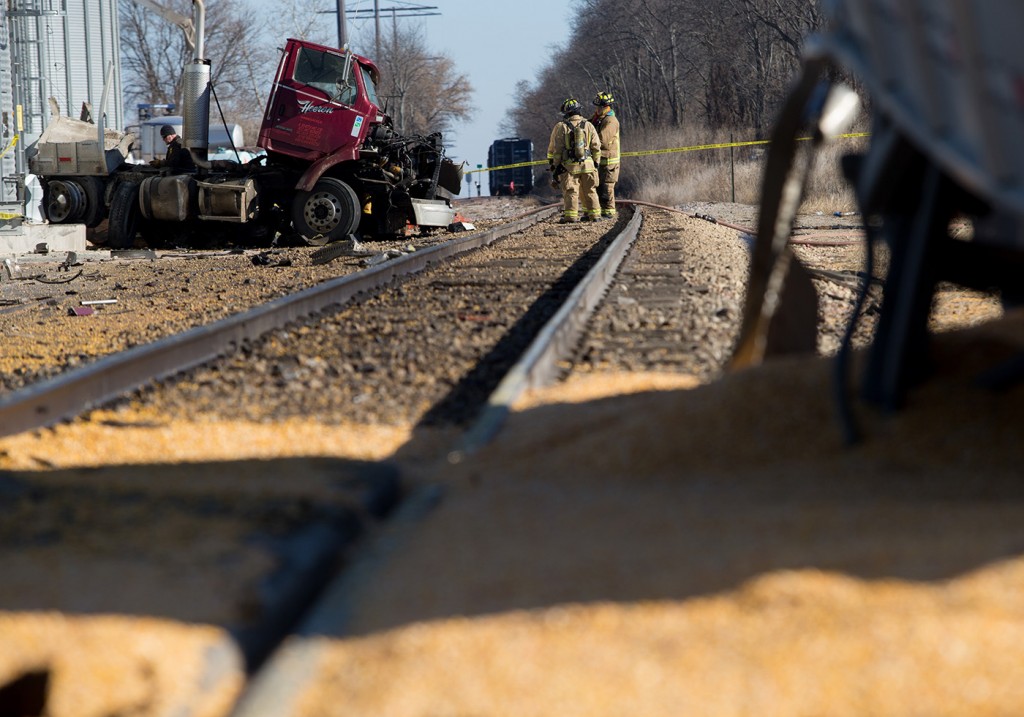 fatal train vs truck crash
